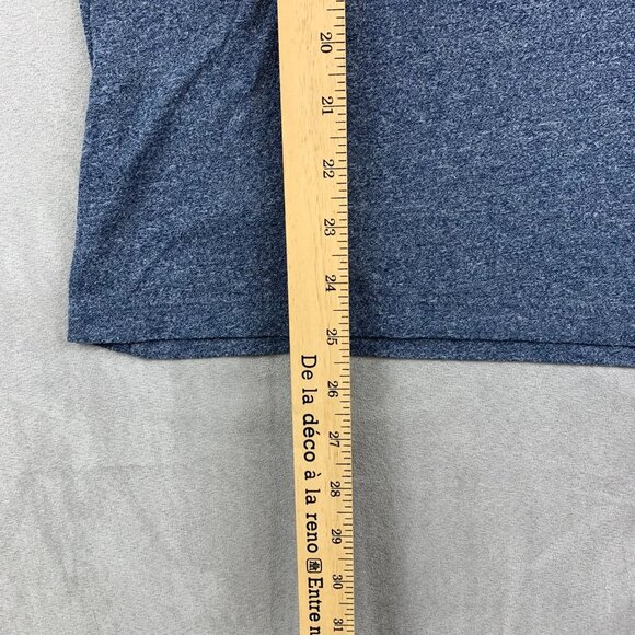 John Varvatos Men Shirt Large Blue Heather Henley Long Sleeve Marled Rock Luxury - Picture 5 of 7